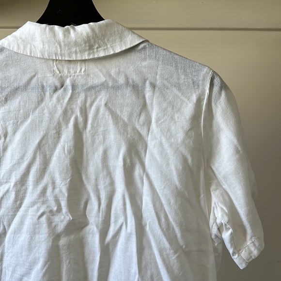New Marine Layer Lucy hemp short sleeve resort shirt cropped boxy button down - Picture 11 of 14